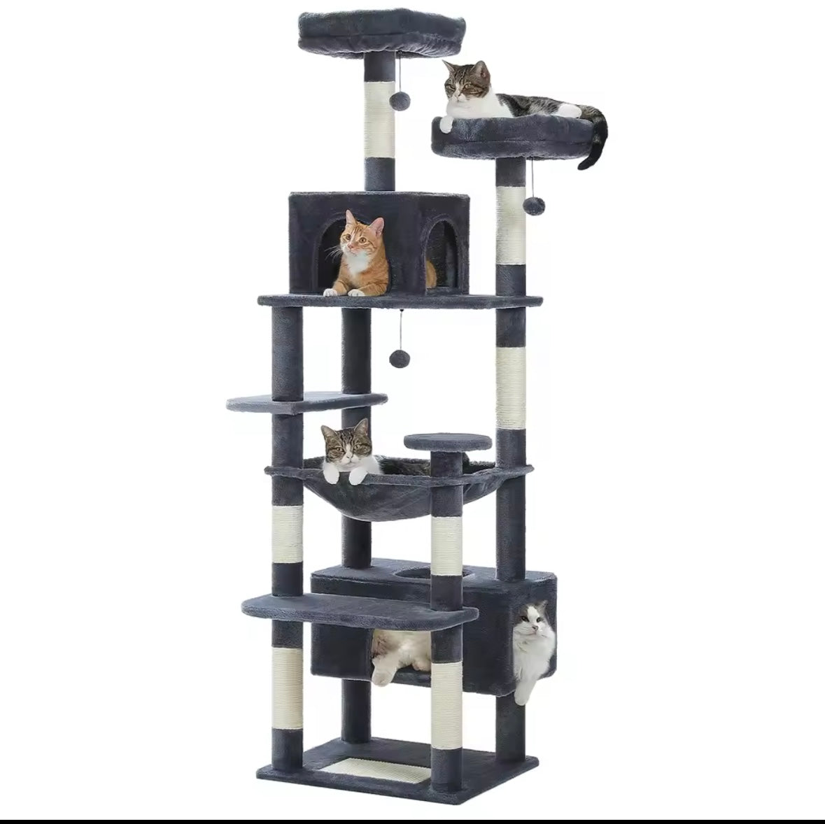 Grand Arbre à Chat et Tour pour Chats d'Intérieur - 136cm / 164cm / 184cm