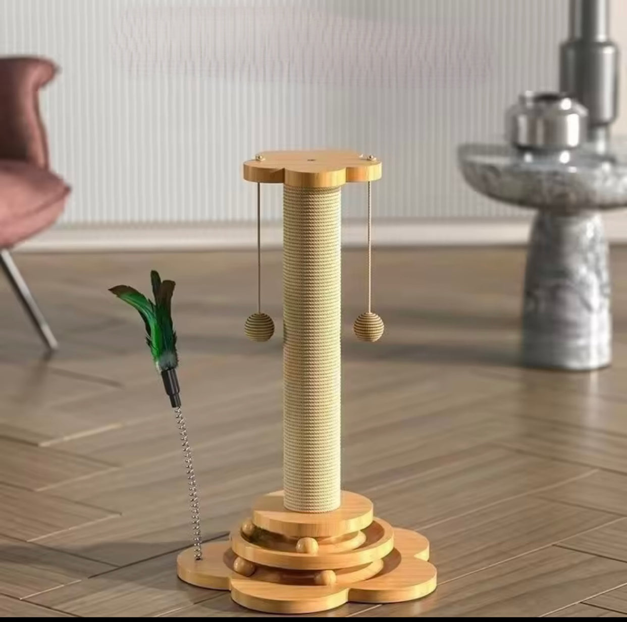 Jouet pour chat en bois massif - Divertissement pour vos félins