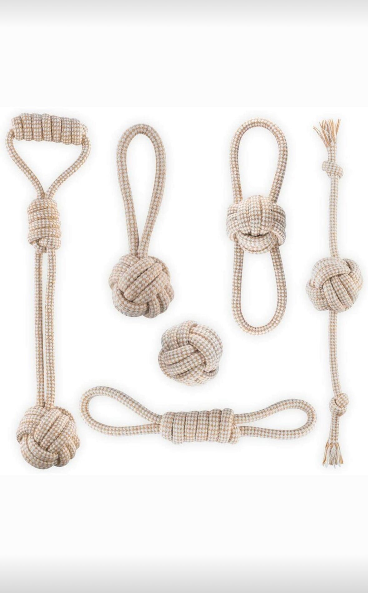 Corde en Coton Beige pour Chiens - Jouet Naturel Résistant et Sécuritaire