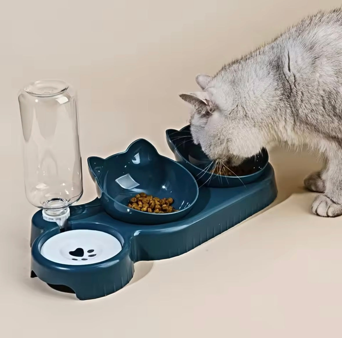 Ensemble de bols à eau et à nourriture pour animaux de compagnie avec mangeoire