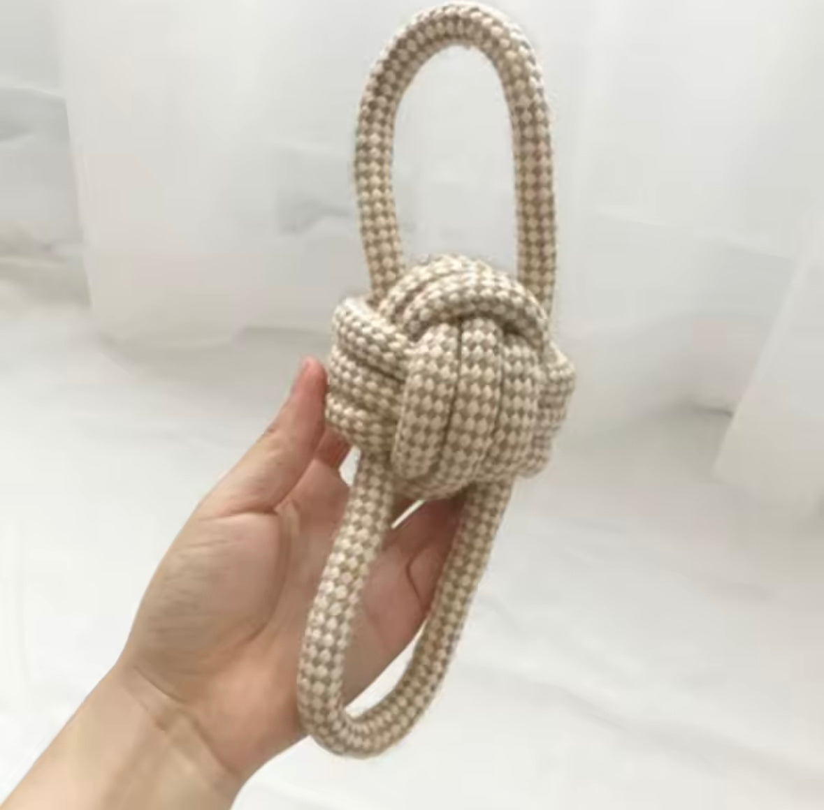 Corde en Coton Beige pour Chiens - Jouet Naturel Résistant et Sécuritaire