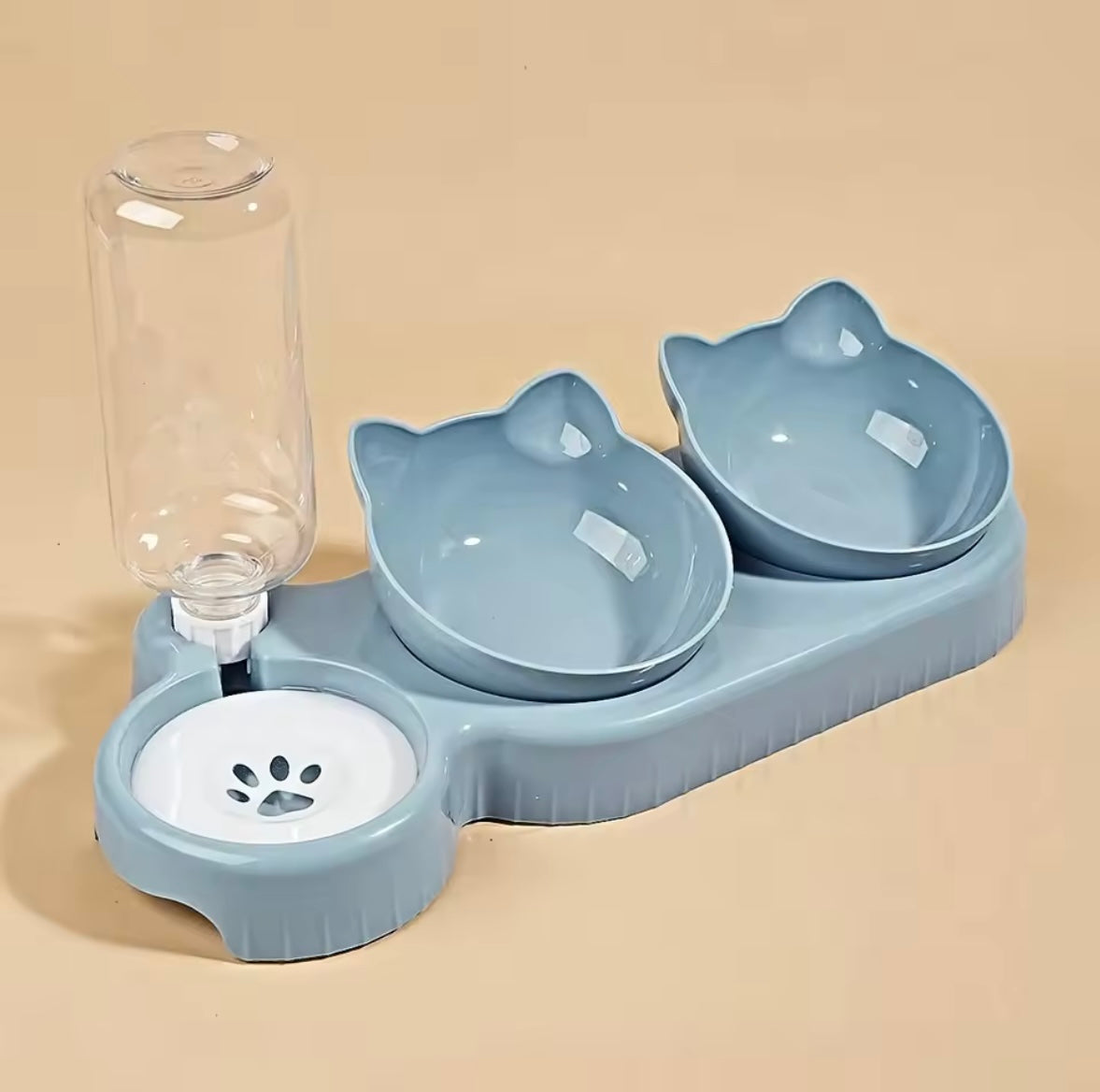 Ensemble de bols à eau et à nourriture pour animaux de compagnie avec mangeoire