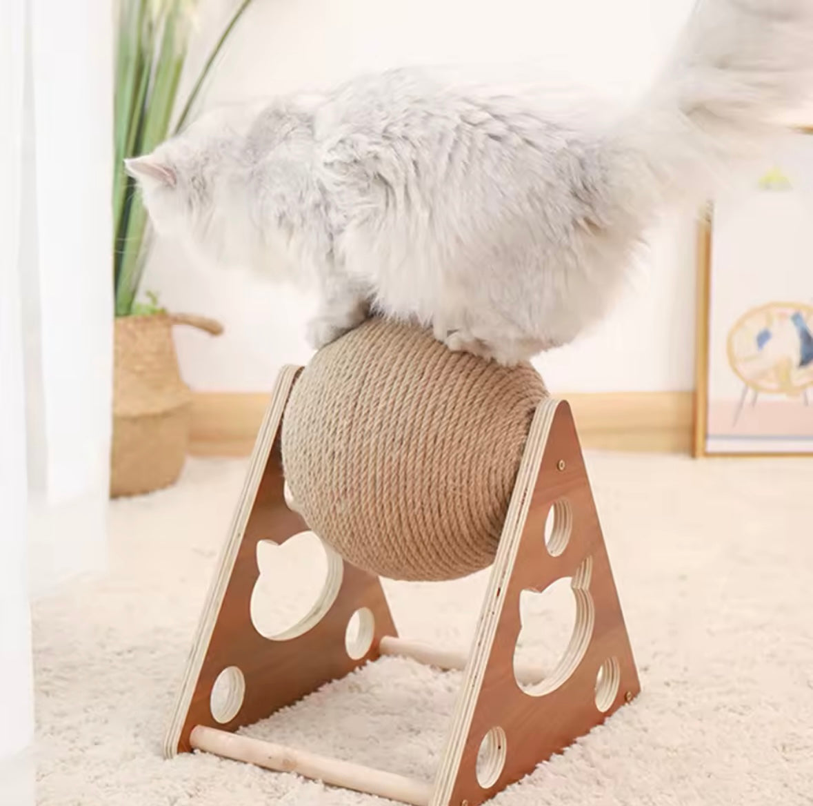 Balle à gratter pour chat en Sisal - Jouet d'exercice interactif