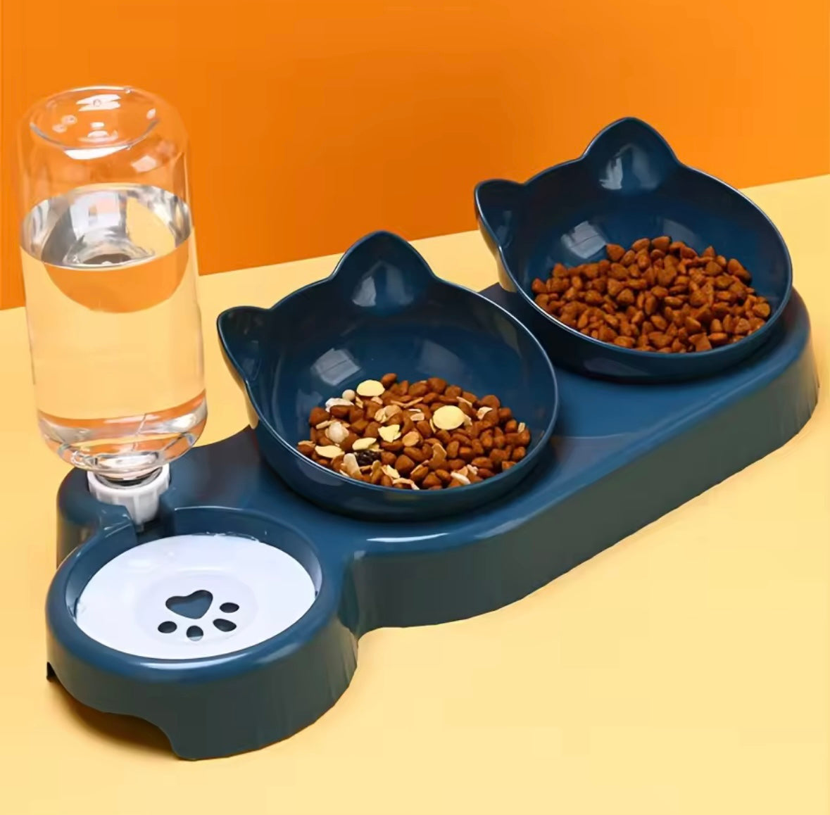 Ensemble de bols à eau et à nourriture pour animaux de compagnie avec mangeoire