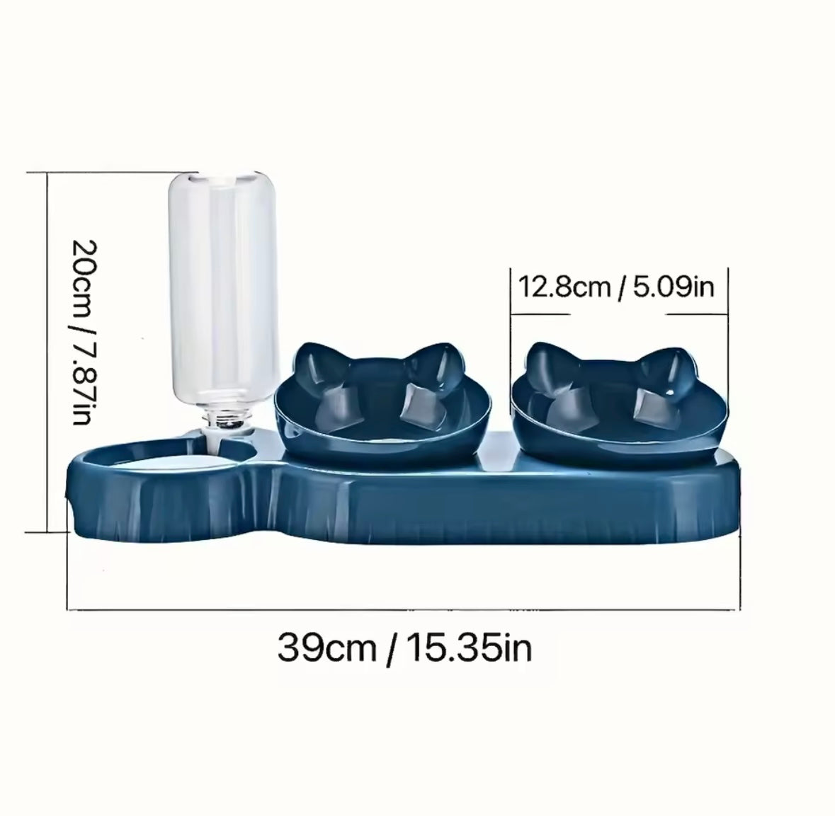 Ensemble de bols à eau et à nourriture pour animaux de compagnie avec mangeoire