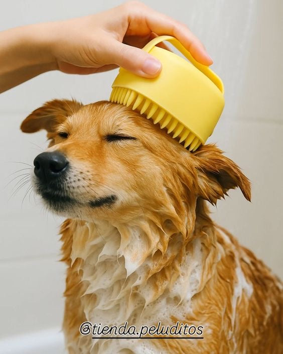 Brosse à Savon Intégrée pour Chien - Distributeur de Shampoing Automatique